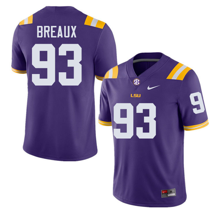 #93 Ahmad Breaux LSU Tigers Jersey,Louisiana State University Tigers Football Jersey-Purple